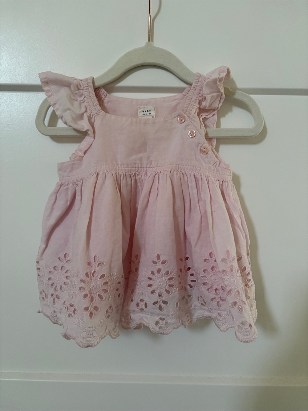 Baby Gap Baby Girl Pink Eyelet Cotton Dress 6-12M